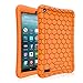 Produktbild Fintie Silikon Hülle für Amazon Fire 7 Tablet (7-Zoll, 7. Generation, 2017) - Leichte Rutschfeste Stoßfeste Silikon Tasche Case Kinderfreundliche Schutzhülle, Orange
