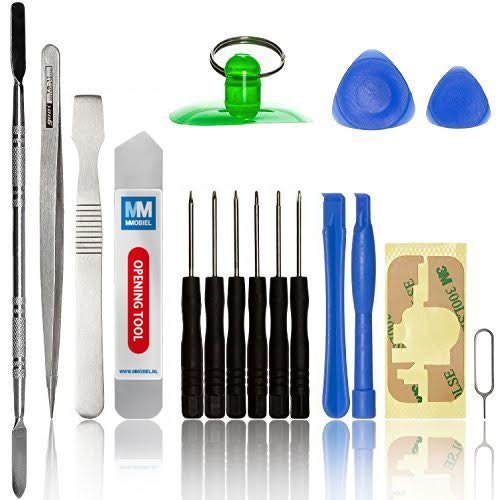 17 in 1 Universal Reparatur Werkzeug Öffnung Werkzeug Toolkit inkl. Klebepad/Klebefolie Set Schraubenzieher Saugnapf für Smartphones Iphone Samsung HTC Nokia PSP Nintento und andere Kleingeräte - 3