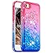 Price comparison product image OKZone iPhone 8/7 Case[with HD Screen Protector][Crystal Diamond Gradient Series] Colorful Liquid Sparkly Quicksand Diamond TPU Gel Silicone Cases for Apple iPhone 8/iPhone 7 4.7" (Pink Blue)