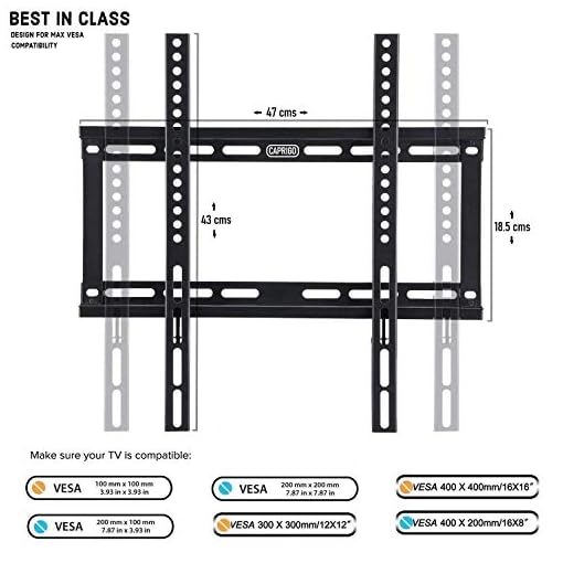 Caprigo Super Heavy Duty TV Wall Mount Bracket for 32 to 55 Inch LED/HD/Smart TVâs, Universal Fixed TV Wall Mount Stand (M453) - Image 6