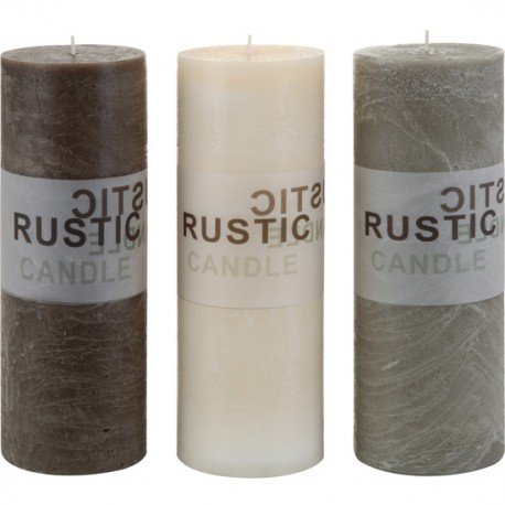 Preisvergleich Produktbild Rustic Stumpenkerze Beige 25 cm