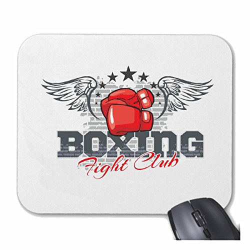 Mousepad alfombrilla de rat  n  LUCHA club de boxeo del club del boxeo Guantes de boxeo CAJA DE ROCKY STALLONE SPARRING BOXEADOR  para su port  til  ordenador port  til o PC de Internet     con Windows Linux  etc   en White