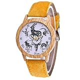 IG Invictus Damen Mode Casual Lederstrap Analog Quarz Runde Uhr T355 N Quarzuhr Gelb Quarz Uhr