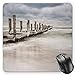 Produktbild HYYCLS Coastal Mauspads, Groyne in Zingst Germany Idyllic Scenery Frosty Country Winter Seashore, Standard Size Rectangle Non-Slip Rubber Mousepad, White Tan Baby Blue