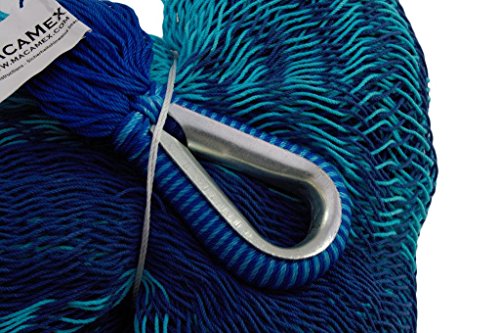 MacaMex MA-00247 Hängematte, Mexikanische Netzhängematte Familienhängematte XXL 4 Personen 300 kg, 410 x 300 x 150 cm, caribe - 2