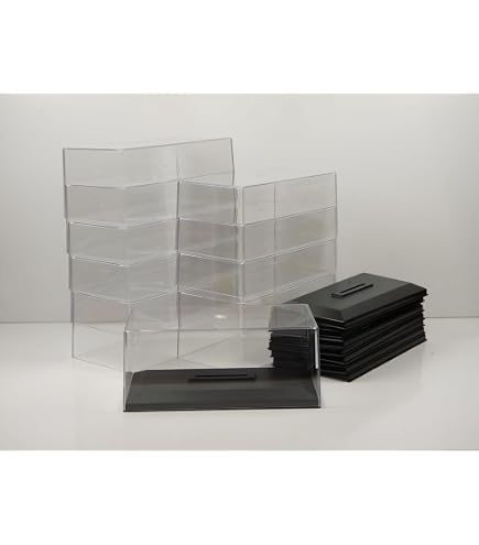 Lot De 10 Boîtes Vitrines Pour Voitures Miniatures 1/43 – Couvercle + Socle Cristal Acrylique – 15x7.5x6.5 Cm