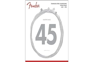 Fender Stainless 9050's Bass Strings, Stainless Steel Flatwound, 9050L .045-.100 Gauges, (4)