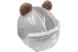 TSANGBABY Kawaii Rotondo Orso Orecchie per Casco Peluche Orecchie Adesivo Velcro Casco Da Sci Accessorio per Bambini Equilibrio Bike Casco Decor