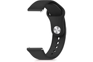 Wanme Cinturino a Sgancio Rapido 22mm, Cinturini in Silicone e Confortevole Traspirante con Fibbia Regolabile in Acciaio Inox per Smartwatch e Orologi (Nero)