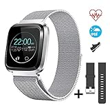 [Anti-Perdida & Universal Compatible] Anti Perdida-Puedes Encontrar su SmartWatch/Smartphone en la aplicación "WearHealth" y el reloj cuando el Bluetooth está conectado, un sistema ampliamente compatible para IOS 8.0+ y Android 4.4+,Blutetooth4.0 (rango de 10M Conectado) Puede Encuentrar lo más divertido en la aplicación "Wearhealth"