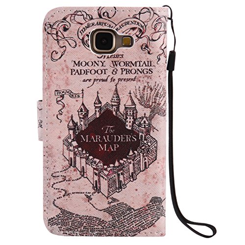Feeltech Samsung Galaxy A510/A5 2016 Hülle PU-Leder und Brieftasche Bunte Muster Fall mit Magnetverschluss, Hybrid-Kickstand mit Stand-Funktion, schlagen Sie schützende weiche TPU Stoßstangenabdeckung und Kreditkartenhalter für Samsung Galaxy A510/A5 2016 Handgelenk Bügel-Buch-Art-Geldbeutel-Tasche mit 2 In 1 Berühren Sie Stift – Schloss - 3