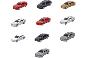 wisoolkic Colore Casuale 1:87 Modellino di auto Scenario Treno Layout Simulazione plastica Display da tavolo Accessori ferroviari per edifici, 10 Stk