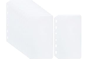 PATIKIL A7 Classeur Poche, 12 Paquet PVC 6 Trous Classeur Pochette Dossiers Photos Cartes Factures Document Étanche Rangement Loose Feuille Sacs pour 6-Anneaux Cahier Classeur, Clair