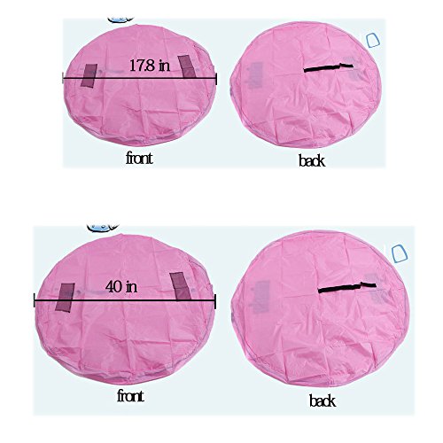 Preisvergleich Produktbild EILEMOKinder Spielmatte Aufräumsack Spieldecke Spielzeug Speicher Tasche (SMALL+ MEDIUM, PINK)…