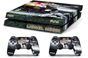 GAMESMONKEY Skin Kompatibel für PS4 HD Lionel Messi FC BARCELLONA - Limited Edition Decal Cover Schutzhüllen Faceplates Bundle