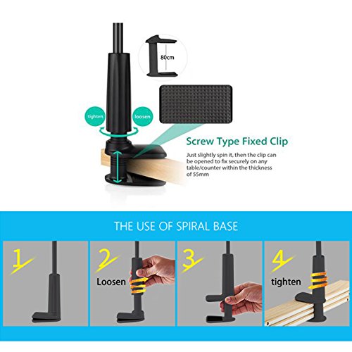 Soporte para Tablet M  viles  HeHe Sostenedor Flexible Multi-  ngulo Cuello de Cisne Soporte para iPad   iPhone  Tableta  GPS Samsung LG Blackberry Negro 