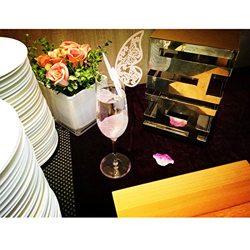 100 Stück Schmetterling Platzkarten ans Glas Hochzeit Namenskarten Weihnachten Taufe Party Glasanhänger für Weinglas Cup Deko Champagnerglas Geburtstag Tischdeko - 3
