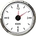 Produktbild KUS garantiert Clock Meter Gauge 12-Stunden-Format mit Hintergrundbeleuchtung 52mm 12V / 24V (weiß)