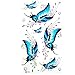 MicroDeal King Horse Waterproof temporary tattoos sexy blue butterfly