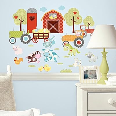 Thedecofactory Jomoval Room Mates Stickers muraux repositionnables Basse-cour