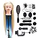 Price comparison product image 24" 100% Synthetic Fiber Multicolored Rainbow Long Hair Training Head Professional Hairdressing Practice Mannequin Manikin Doll (Table Clamp Holder + Steel comb+ Braid Set Included)