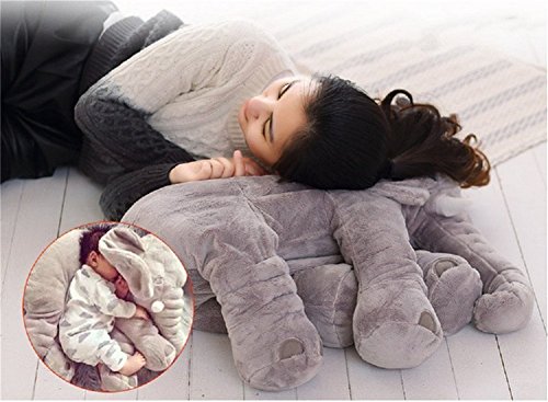 Gefülltes Elefanten-Plüschkissen Kissen Plüsch Spielzeug grau - 3