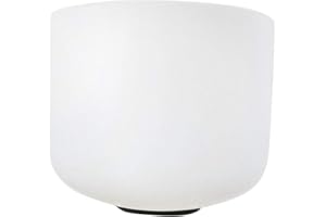 Vaorwne 8 Inch 432Hz Singing Bowl Perfect Sound Note F Heart Chakra Frosted Quartz Crystal Meditation with Rubber Ring