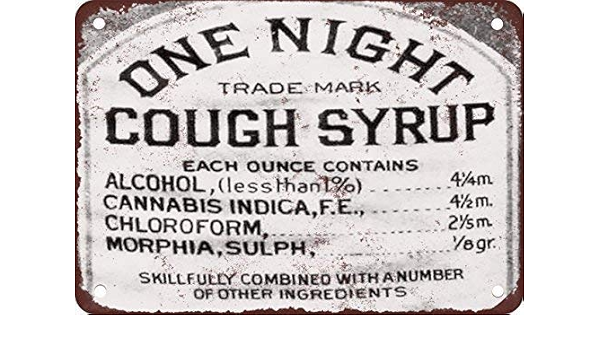 Amazon De 1888 Husten Sirup Cannabis Chloroform Und Morphine Vintage Look Reproduktion Aluminium