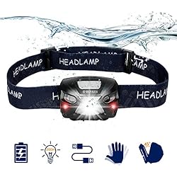 shenkey Lampes Frontales LED,phares Super Brillants Rechargeables USB 300 lumens, 6 Modes d'éclairage, Del Blanche et Rouge idéales pour Le Camping, la Course, la randonnée et la Lecture