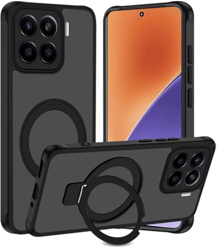 Handyhülle Für Xiaomi 15 5G Mit Drehbarem Ring & Magnet-Halterung – Doppelter Schutz In Schwarz