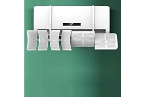 DAZZLEEX Déflecteur de débit d'air conditionné à 8 feuilles, déflecteur de climatisation, déflecteur de sortie d'air direct mural universel pour maison/bureau, blanc (filtre à charbon)