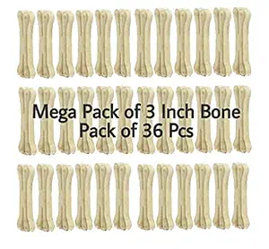 CatSy Pressed Dog Chew Bone 3 Inch (Pack of 36) Mega Pack