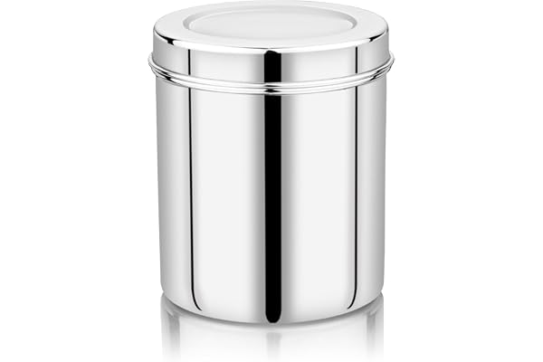 Vinod Stainless Steel Deep Dabba 6000ml Capacity, 19cm Dia Food Storage Container for Daily Use Durable, Rust-Resistant & Easy to Clean Ideal for Storing Grains & Snacks
