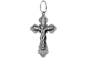 NKlaus 925er Sterlingsilber Kreuz Orthodoxe Kruzifix Anhänger Glaubenssymbol 6279 Taufe
