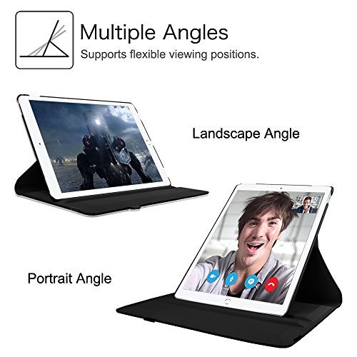 iPad Pro 12.9 Zoll Hülle – Fintie 360 Grad Rotierend Stand Kunstleder Schutzhülle Smart Cover Case Tasche Etui mit Auto Schlaf / Wach Funktion für Apple iPad Pro 12,9 Zoll 2015 Release Tablet, Schwarz - 5