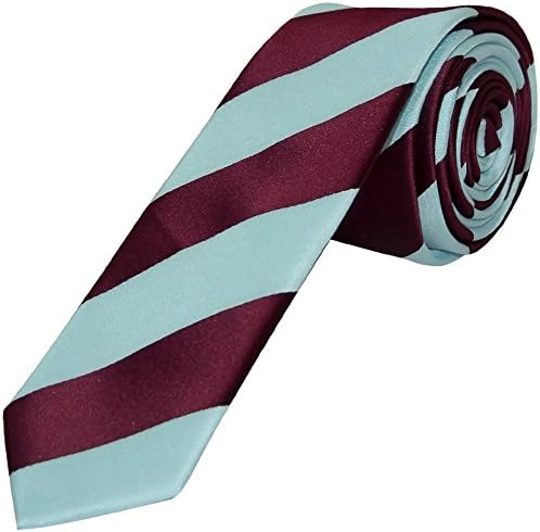 TIES R US Claret and Blue Striped Skinny Boys Tie