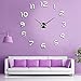 Produktbild DIY Moderne Wanduhr 3D Acryl Spiegel Metall Rahmenlose Wandaufkleber groß Uhren Style Raum Home Dekorationen - Silberfarben