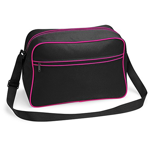 BagBase: Retro Shoulder Bag BG14, Größe:One Size;Farbe:Black/Fuchsia