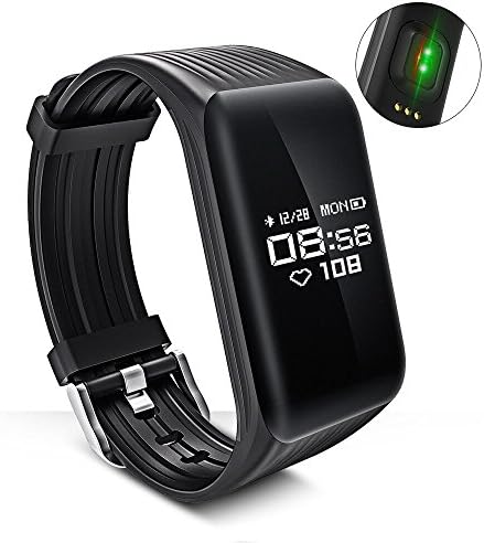 Fitness Tracker, LONGET Heart Rate Monitor Activity Health Tracker Touch Screen Smart Bracelet with Sleep Monitor IP67 Waterproof Smart Wristband Bluetooth Wireless Pedometer Call Remind, Step Counter Smart Watch for Android&IOS Smart Phone (Black)