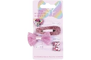 CERDÁ LIFE'S LITTLE MOMENTS Cerdà SET ACCESSORI CAPELLI MINNIE DISNEY 4 MOLLETTE CLIC CLAC