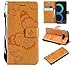 Produktbild Galaxy S8 Hülle, Conber Lederhülle Handyhülle mit [Kostenlose Schutzfolie], PU Tasche Leder Flip Case Cover Emboss 50D Schmetterling Schutzhülle für SamsungGalaxy S8 - Gelb