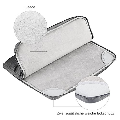 Ellitac® Laptophülle 15 Zoll 15,4 Zoll MacBook Pro Retina Laptop Ultrabook Schutztasche Sleeve Schutzhülle, Spritzwasserfest, Grau / Grün - 4