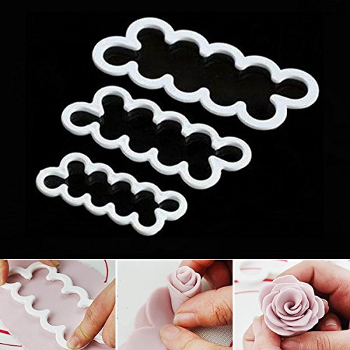 nanhong 3/Set Kuchen dekorieren gumpaste Zucker Craft einfachste Rose Ever Cutter Fondant Cookie Cutter Rose Blume Maker - 4