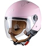 Astone Helmets Mini Jet Army Casco Jet, color Rosa Claro, talla S