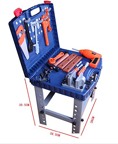 Kid's 69 Piece Pretend Play Portable or Stand-up Tool Kit and Workbench / Toys Game Play Kids Childrens Child Toddler Baby Cool Activity Educational Creative Fun Special Unique Devlopment Developmental Friends Boys Girls Present Latest Newest Learning Outdoor Indoor Room Home House Easy Coolest Hands Smart Motoric Classic Constructions Preschool Popular Large Little Small Big