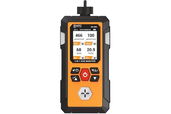 HTC GD 801 4 in 1 Gas Detector CO (Carbon Monoxide) H2S (Hydrogen Sulfide) EX (Compustible) O2 (Oxygen) by Skyking