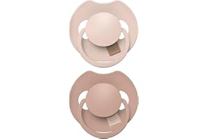 Difrax LOVI Sucette Dynamique 0 à 6 Mois - Beige & Marron - 2 Pièces - Facile à Accepter, Sans BPA, Silicones de haute qualité et durables