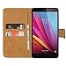 Produktbild Ambaiyi Flip Echt Ledertasche Handyhülle Brieftasche Hülle Schutzhülle für Huawei Honor 5X Hülle , Schwarz