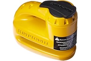 Kryptonite 884 Keeper 5 S2 Motorbike Cycle Disc Lock with Reminder Cable - Yellow