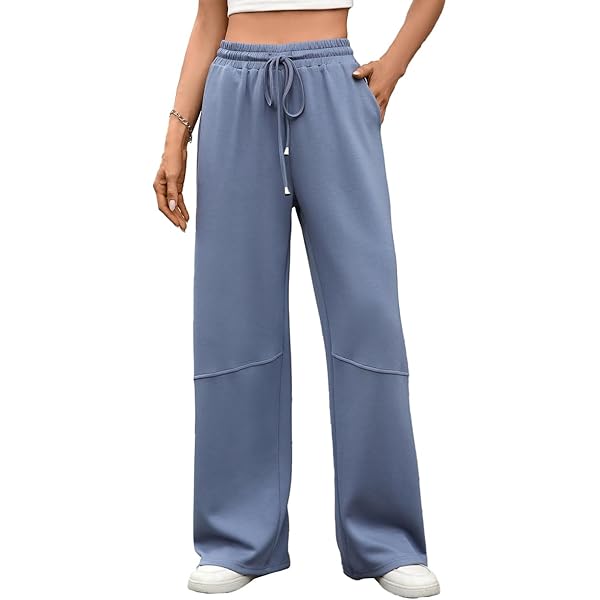 Jogginghose Damen Baggy - Hohe Taille Weites Bein Mit Tasche